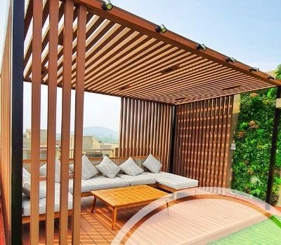 Gazebo, furniture and deck done in WPC material