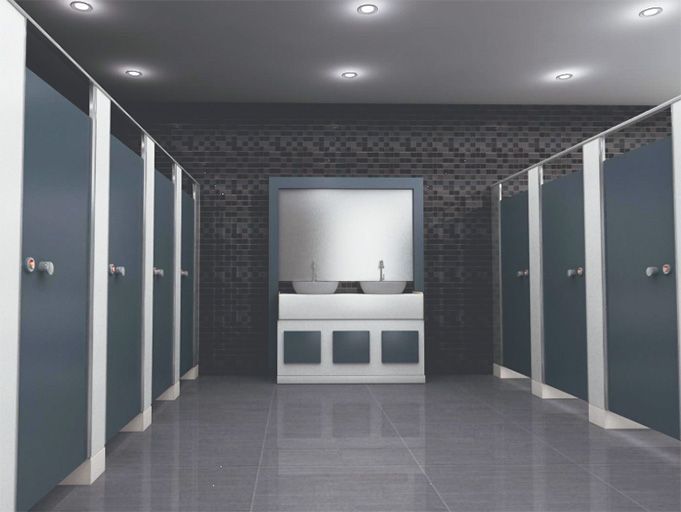 Blue Shower Glass Partitions by Straton Group